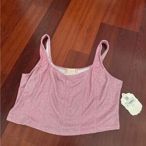 Altar'd State Pink Glitter Crop Top